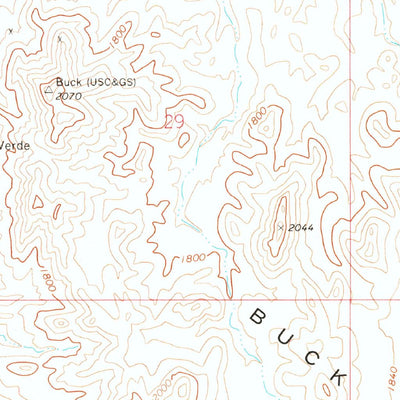 United States Geological Survey Buck Mountains, AZ (1970, 24000-Scale) digital map