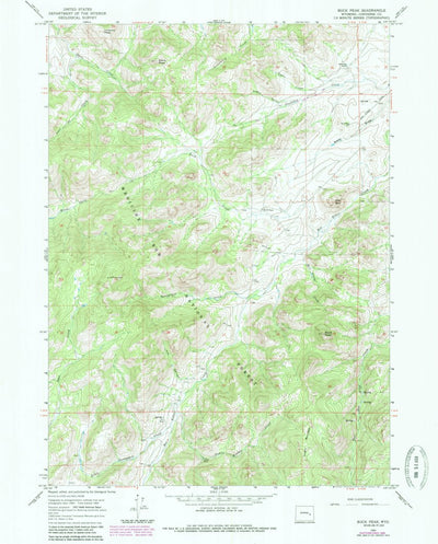 United States Geological Survey Buck Peak, WY (1964, 24000-Scale) digital map
