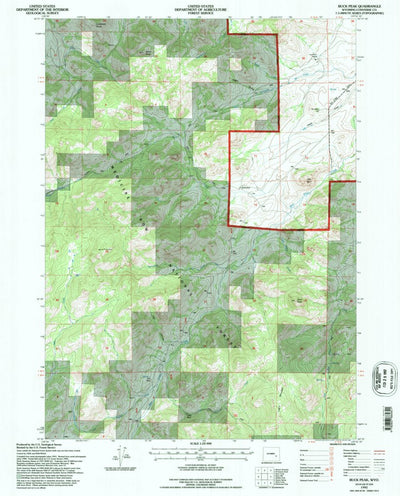 United States Geological Survey Buck Peak, WY (1992, 24000-Scale) digital map