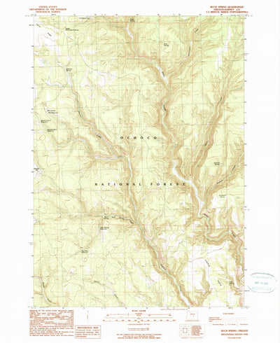 United States Geological Survey Buck Spring, OR (1990, 24000-Scale) digital map