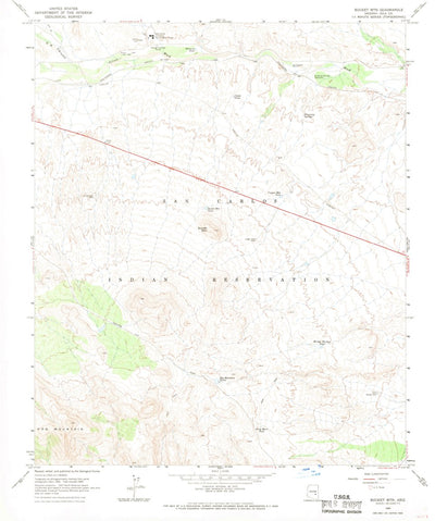 United States Geological Survey Bucket Mountain, AZ (1965, 24000-Scale) digital map