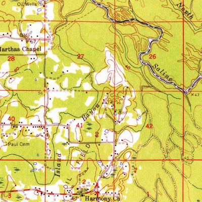 United States Geological Survey Buckeye, LA (1959, 62500-Scale) digital map