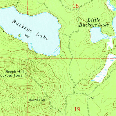 United States Geological Survey Buckeye Lake, MI (1973, 24000-Scale) digital map