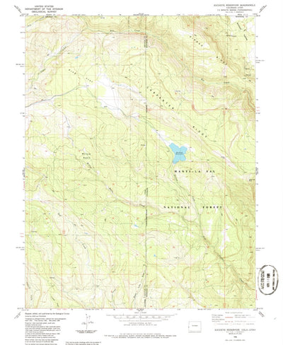 United States Geological Survey Buckeye Reservoir, CO-UT (1986, 24000-Scale) digital map