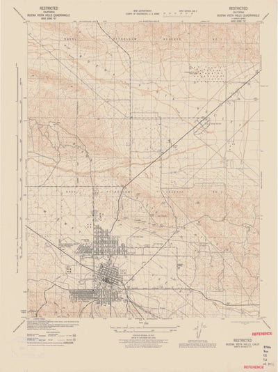 United States Geological Survey Buckeye Ridge, CA (1944, 31680-Scale) digital map