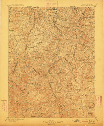 United States Geological Survey Buckhannon, WV (1896, 125000-Scale) digital map