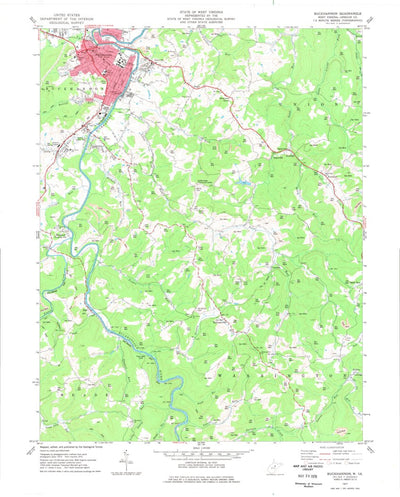 United States Geological Survey Buckhannon, WV (1977, 24000-Scale) digital map