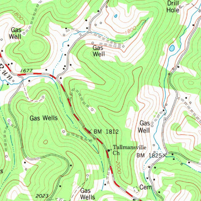 United States Geological Survey Buckhannon, WV (1977, 24000-Scale) digital map