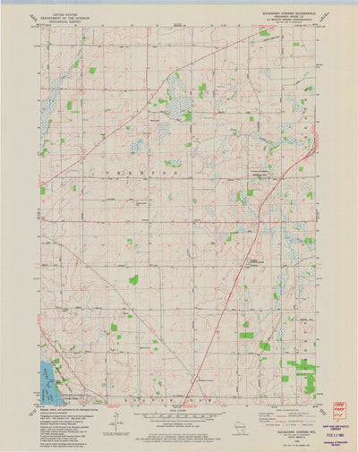 United States Geological Survey Buckhorn Corner, WI (1980, 24000-Scale) digital map