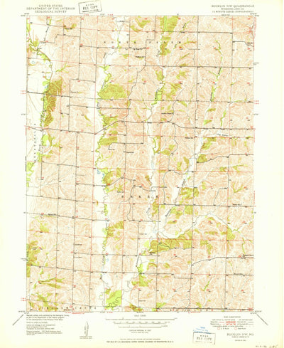 United States Geological Survey Bucklin NW, MO (1950, 24000-Scale) digital map