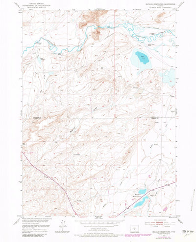 United States Geological Survey Bucklin Reservoirs, WY (1951, 24000-Scale) digital map