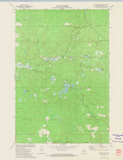 United States Geological Survey Bucks Lake, WI (1972, 24000-Scale) digital map