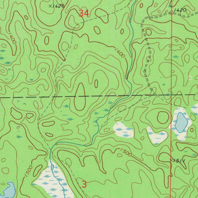 United States Geological Survey Bucks Lake, WI (1972, 24000-Scale) digital map