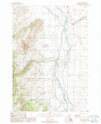 United States Geological Survey Bucks Nest, MT (1988, 24000-Scale) digital map