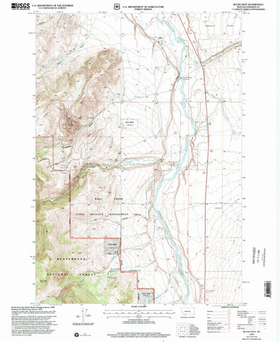 United States Geological Survey Bucks Nest, MT (1997, 24000-Scale) digital map