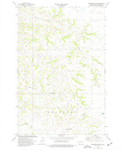 United States Geological Survey Buckskin Butte, ND (1974, 24000-Scale) digital map