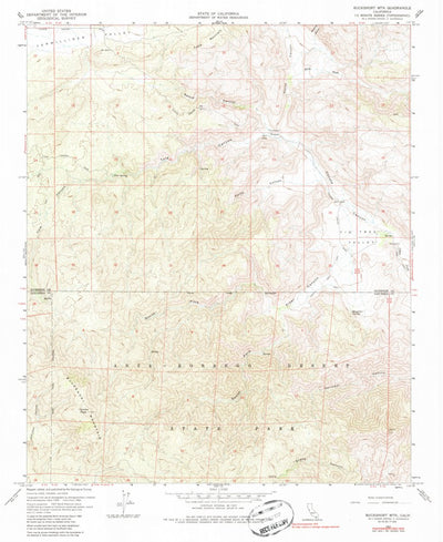 United States Geological Survey Bucksnort Mountain, CA (1960, 24000-Scale) digital map