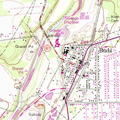 United States Geological Survey Buda, TX (1968, 24000-Scale) digital map