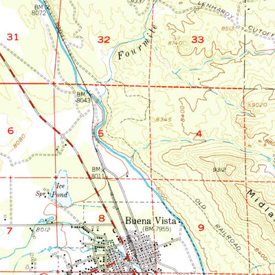 United States Geological Survey Buena Vista, CO (1955, 62500-Scale) digital map