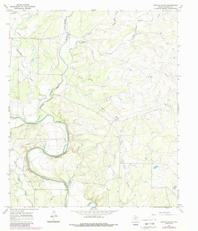 United States Geological Survey Buffalo Bluff, TX (1967, 24000-Scale) digital map