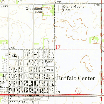 United States Geological Survey Buffalo Center, IA-MN (1972, 24000-Scale) digital map