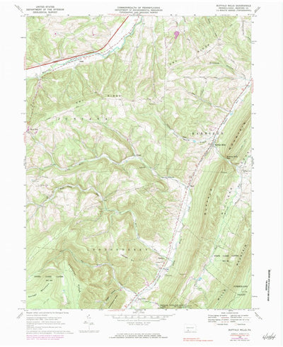 United States Geological Survey Buffalo Mills, PA (1967, 24000-Scale) digital map