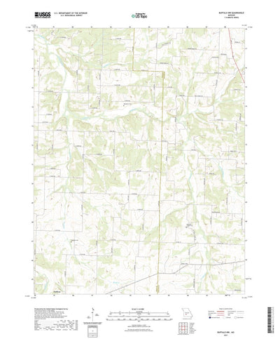 United States Geological Survey Buffalo NW, MO (2021, 24000-Scale) digital map