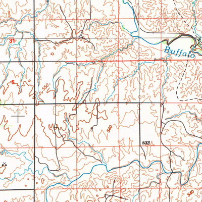 United States Geological Survey Buffalo, OK-KS (1985, 100000-Scale) digital map