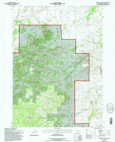 United States Geological Survey Buffalo Peak, WY (1992, 24000-Scale) digital map