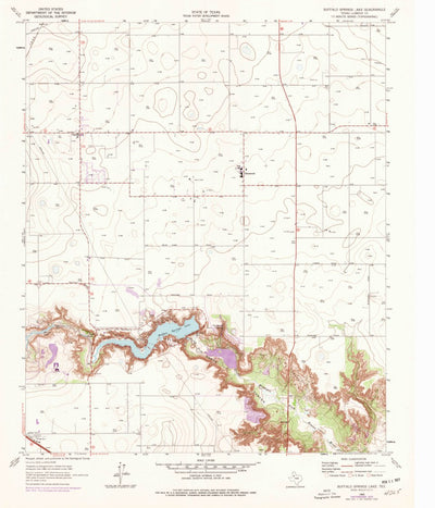 United States Geological Survey Buffalo Springs Lake, TX (1965, 24000-Scale) digital map