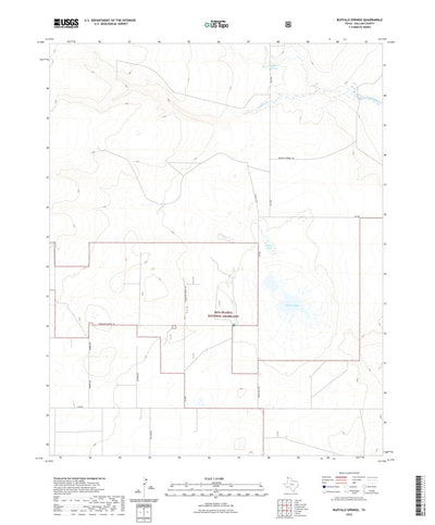 United States Geological Survey Buffalo Springs, TX (2022, 24000-Scale) digital map