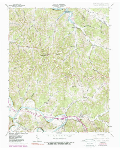 United States Geological Survey Buffalo Valley, TN (1962, 24000-Scale) digital map