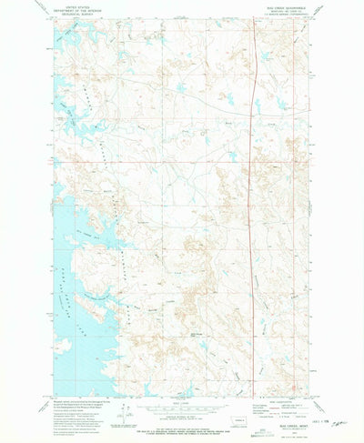 United States Geological Survey Bug Creek, MT (1973, 24000-Scale) digital map