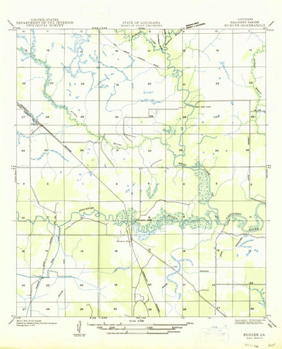 United States Geological Survey Buhler, LA (1935, 31680-Scale) digital map