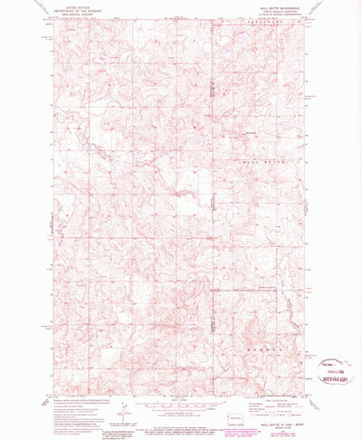 United States Geological Survey Bull Butte, ND-MT (1974, 24000-Scale) digital map