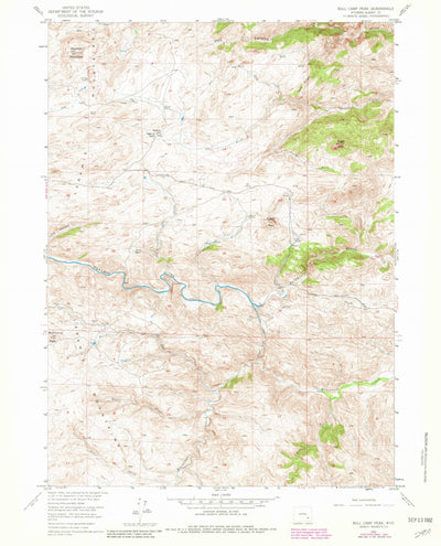 United States Geological Survey Bull Camp Peak, WY (1955, 24000-Scale) digital map