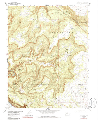 United States Geological Survey Bull Canyon, CO (1960, 24000-Scale) digital map
