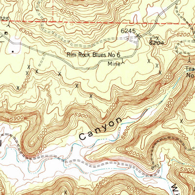 United States Geological Survey Bull Canyon, CO (1960, 24000-Scale) digital map