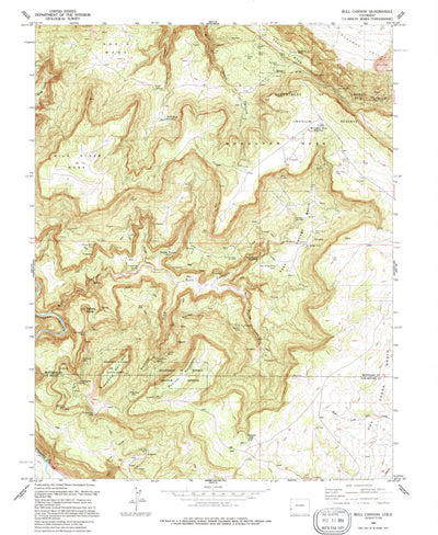 United States Geological Survey Bull Canyon, CO (1994, 24000-Scale) digital map