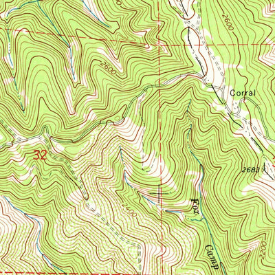 United States Geological Survey Bull Creek, CA (1969, 24000-Scale) digital map