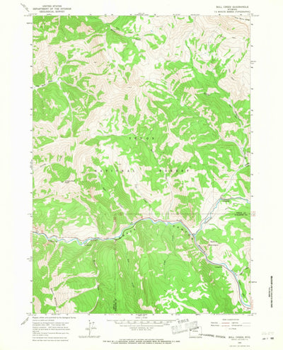 United States Geological Survey Bull Creek, WY (1965, 24000-Scale) digital map