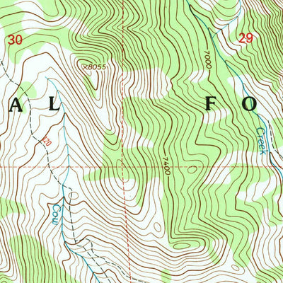 United States Geological Survey Bull Creek, WY (1996, 24000-Scale) digital map