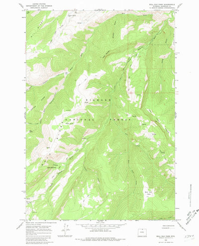 United States Geological Survey Bull Elk Park, WY (1964, 24000-Scale) digital map