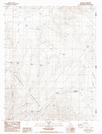 United States Geological Survey Bull Flat, CA (1988, 24000-Scale) digital map