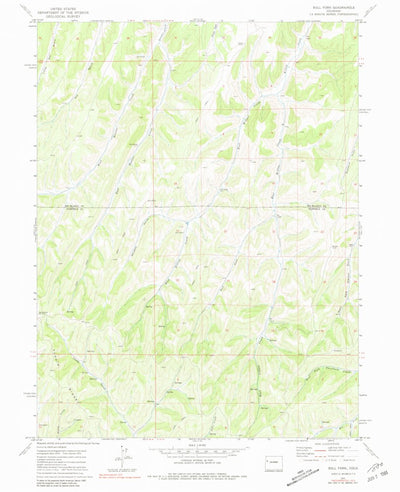 United States Geological Survey Bull Fork, CO (1971, 24000-Scale) digital map
