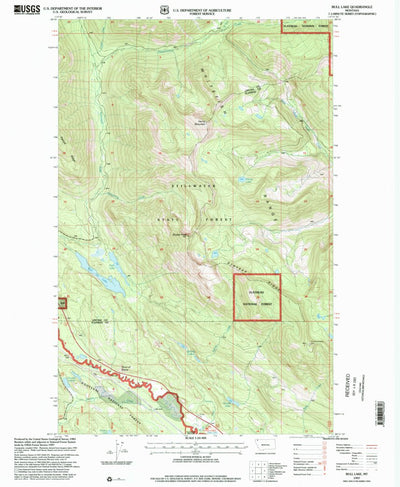 United States Geological Survey Bull Lake, MT (1997, 24000-Scale) digital map