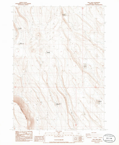 United States Geological Survey Bull Lake, OR (1986, 24000-Scale) digital map