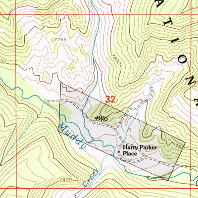 United States Geological Survey Bull Mountain, CO (2001, 24000-Scale) digital map