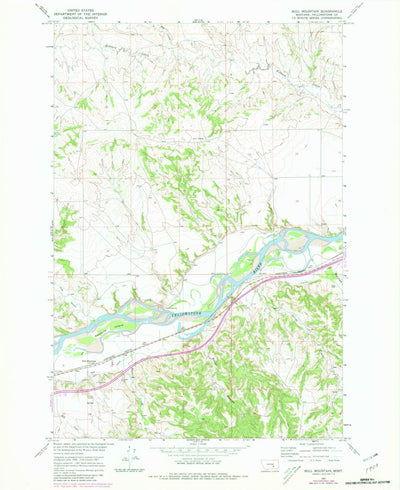 United States Geological Survey Bull Mountain, MT (1967, 24000-Scale) digital map