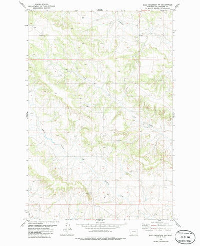 United States Geological Survey Bull Mountain NW, MT (1980, 24000-Scale) digital map